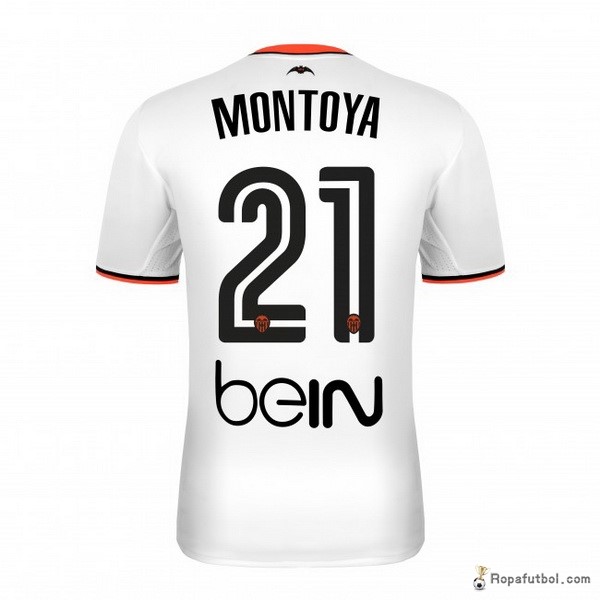 Camiseta Valencia Replica Primera Ropa Montoya 2016/17 Blanco